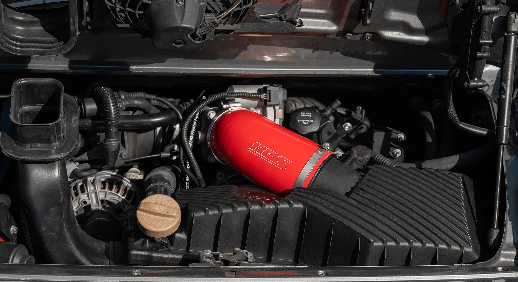 HPS Performance Silicone Air Intake Hose Porsche 911 Carrera C2/C4 3.4L/3.6L F6 (99-04) [Post MAF] Blue / Red / Black - Image 4