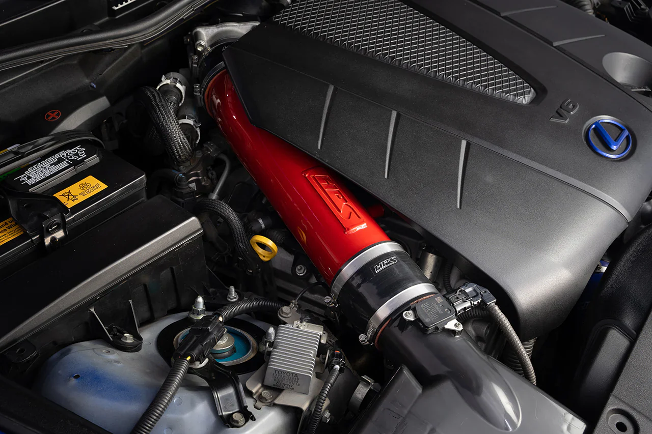 HPS Performance Air Intake Tube Lexus IS350 2.5L V6 (10-15) [Post MAF] Blue / Polished / Red / Black - Image 6
