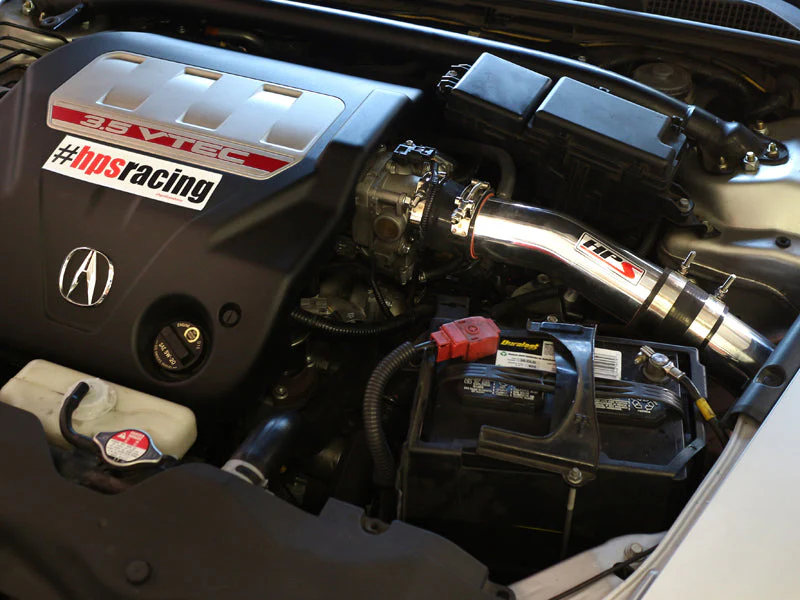 HPS Performance Cold Air Intake Acura TL 3.2L V6 (2004-2008) [Converts to Shortram] Black / Polished / Black / Red - Image 5