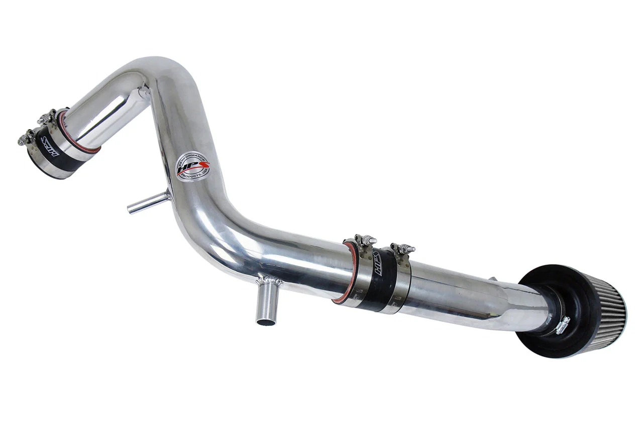 HPS Performance Cold Air Intake Hyundai Veloster 1.6L Turbo (13-17) [Converts to Shortram] Black / Polished / Black / Red - Image 2