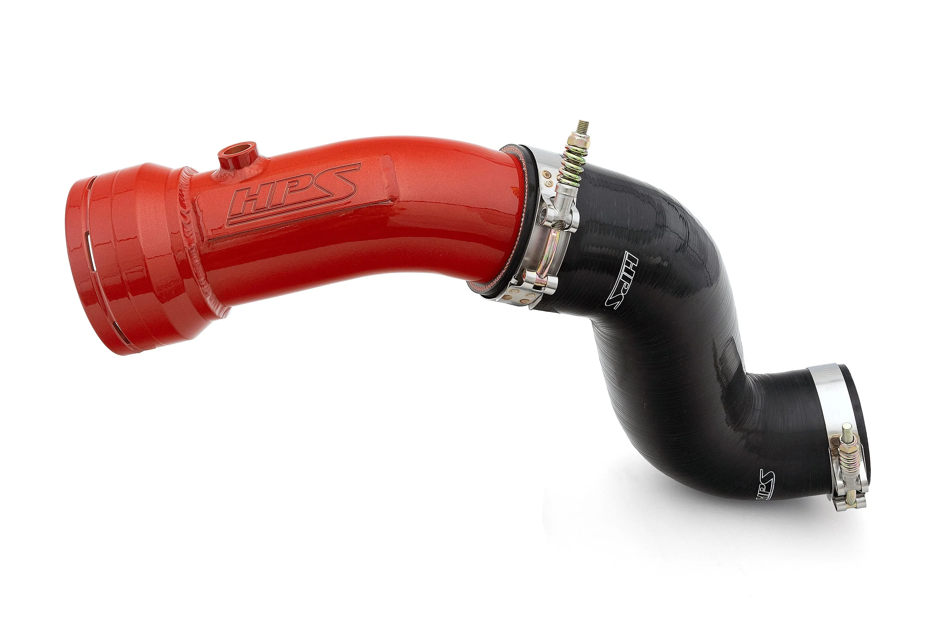 HPS Intercooler Charge Pipe Ford F250 F350 F450 F550 Superduty Powerstroke 6.7L Diesel Turbo (11-16) [Cold Side w/ CAC Hose Intercooler Boot] Polished / Black / Red - Image 2