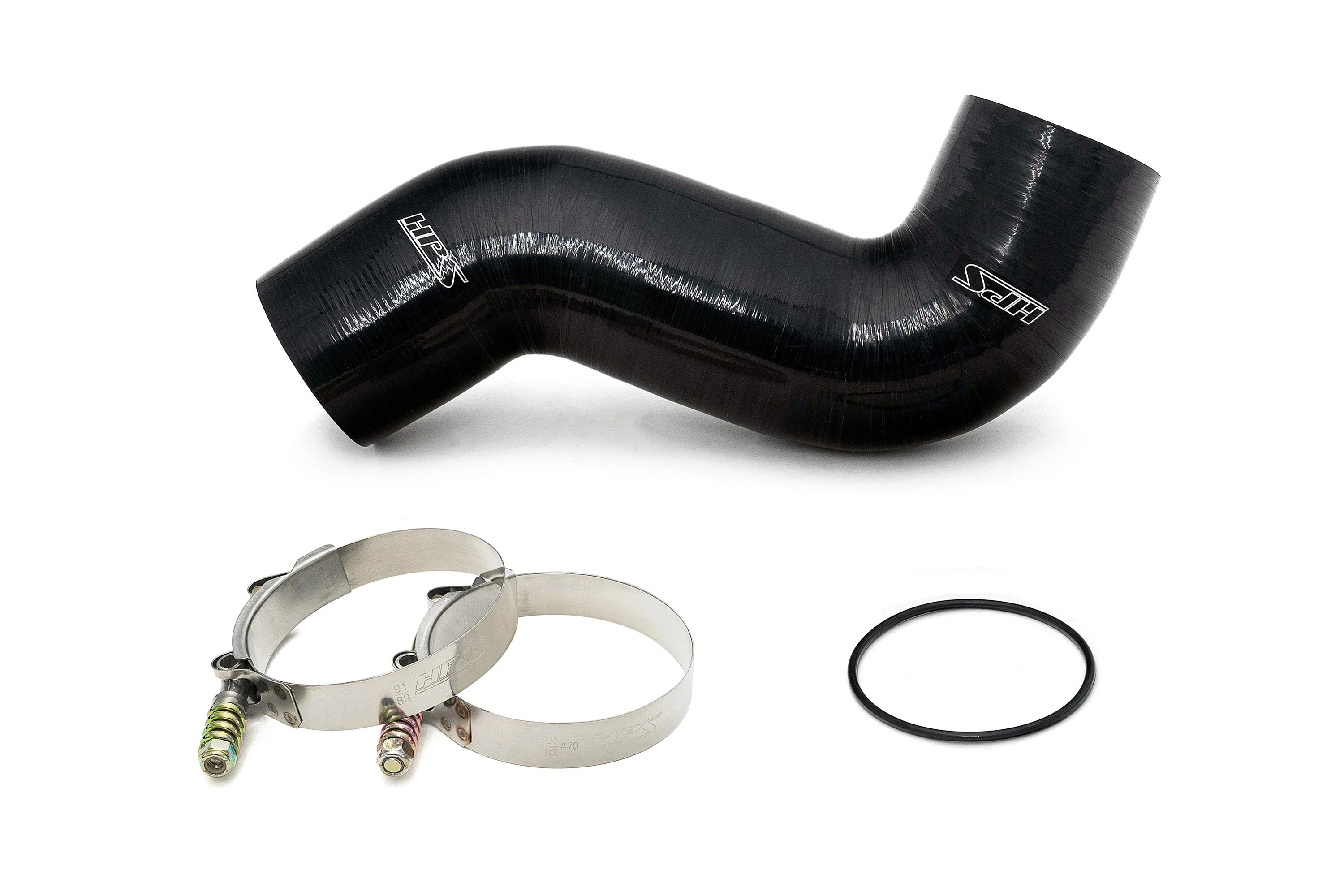 HPS Intercooler Charge Pipe Ford F250 F350 F450 F550 Superduty Powerstroke 6.7L Diesel Turbo (11-16) [Cold Side w/ CAC Hose Intercooler Boot] Polished / Black / Red - Image 5