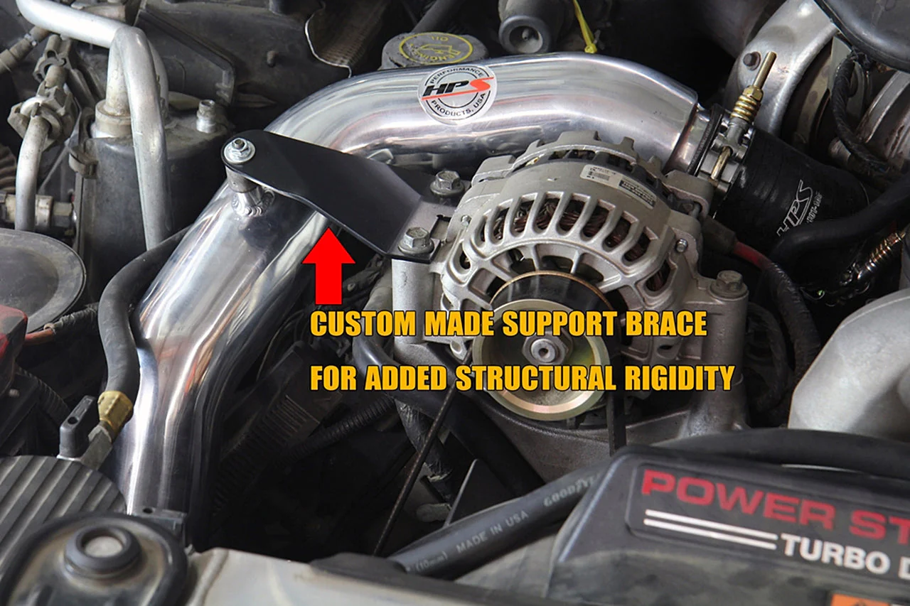HPS Intercooler Piping Ford F250 F350 F450 F550 Superduty Powerstroke 6.0 Diesel Turbo (03-07) [Hot and Cold Side] Polished / Black / Red - Image 10