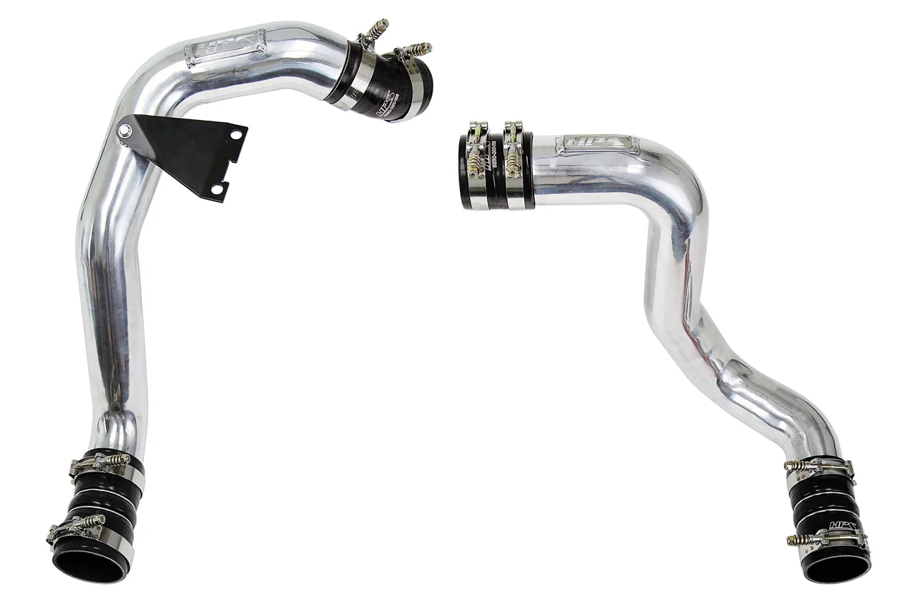HPS Intercooler Piping Ford F250 F350 F450 F550 Superduty Powerstroke 6.0 Diesel Turbo (03-07) [Hot and Cold Side] Polished / Black / Red - Image 2