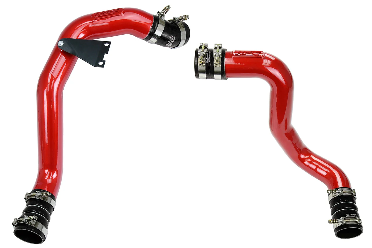 HPS Intercooler Piping Ford F250 F350 F450 F550 Superduty Powerstroke 6.0 Diesel Turbo (03-07) [Hot and Cold Side] Polished / Black / Red - Image 3