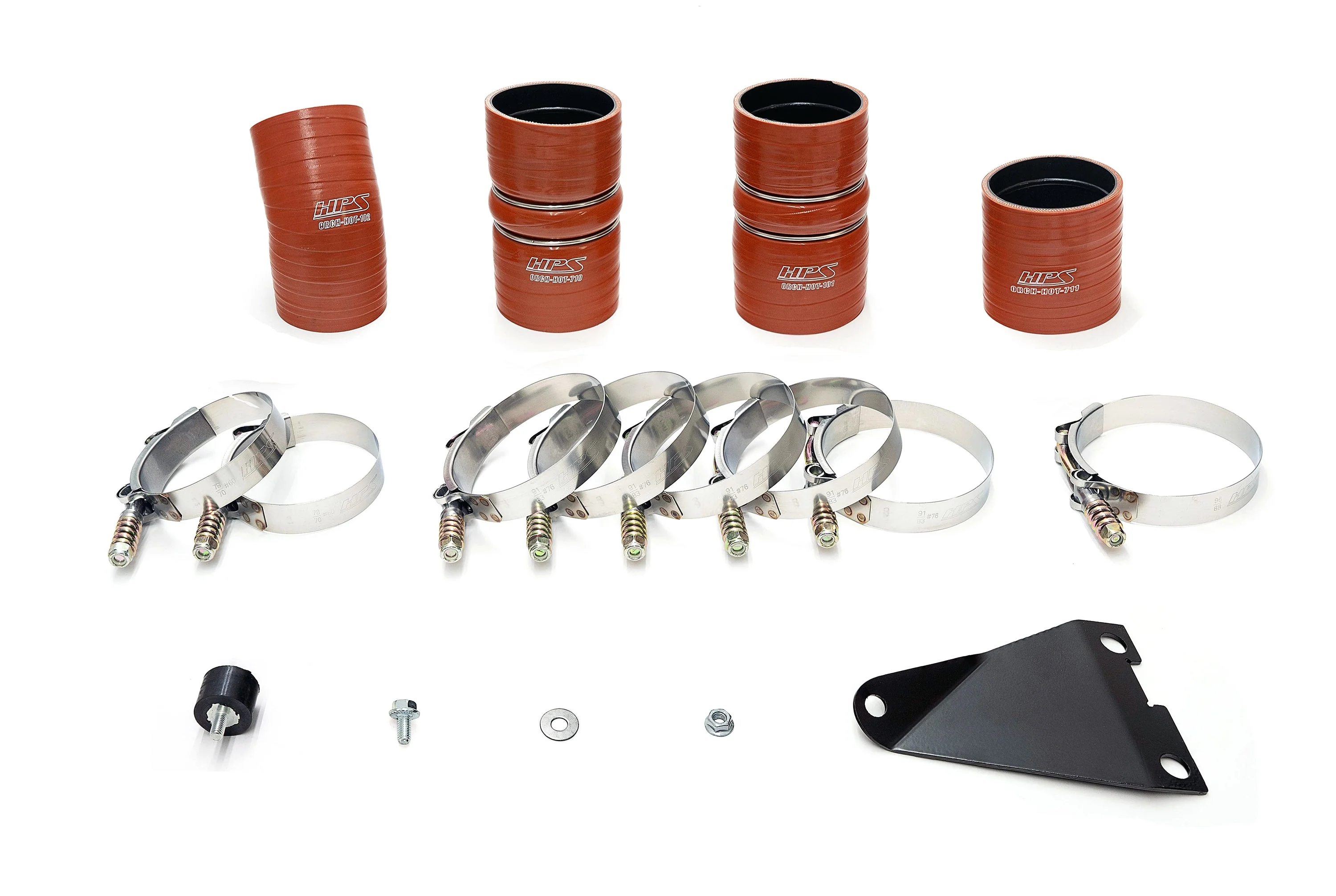 HPS Intercooler Piping Ford F250 F350 F450 F550 Superduty Powerstroke 6.0 Diesel Turbo (03-07) [Hot and Cold Side] Polished / Black / Red - Image 8