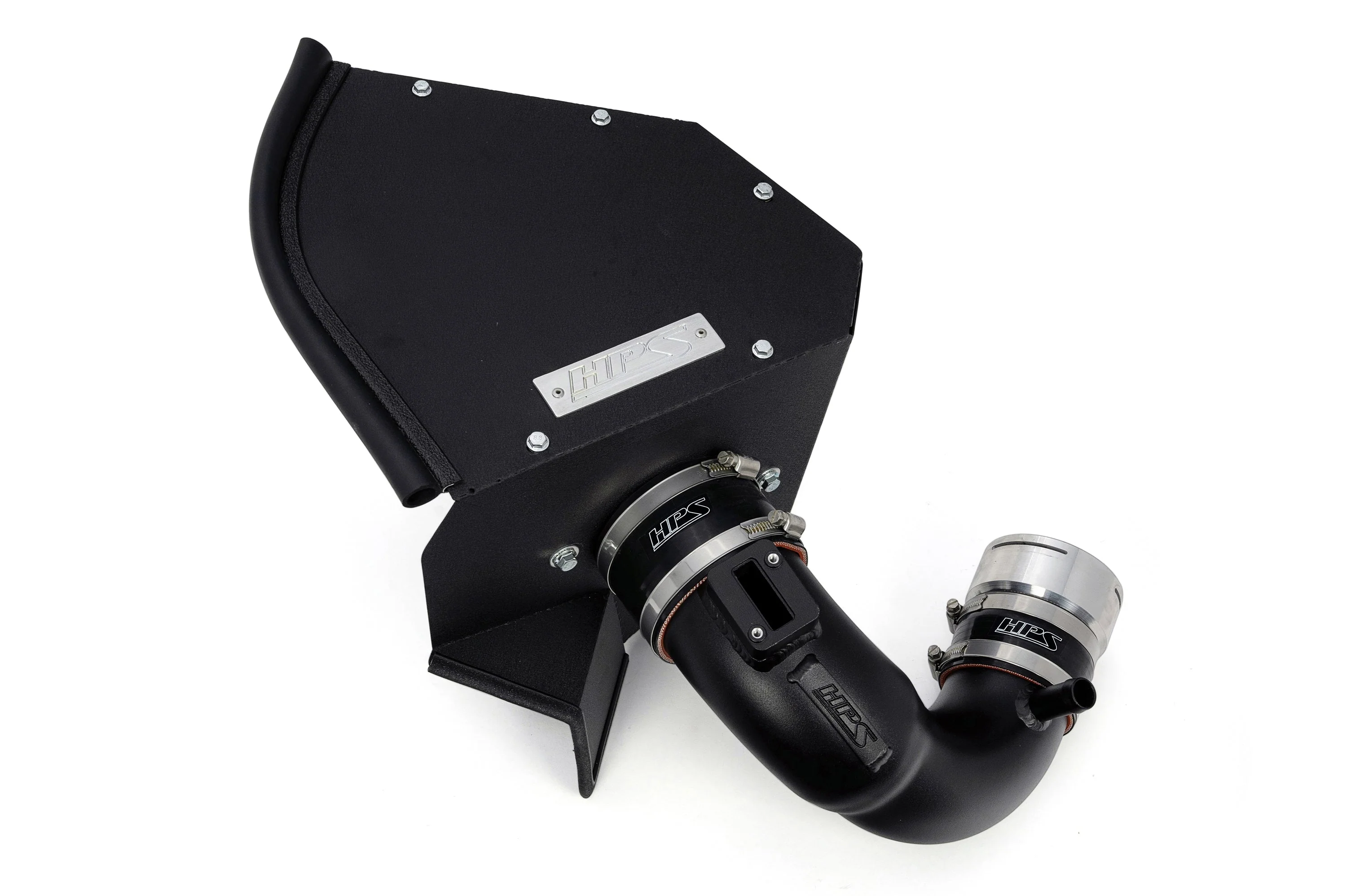 HPS Performance Air Intake BMW M240i G42 3.0L Turbo (2023-2024) with Heat Shield - Polished / Red / Blue - Image 4
