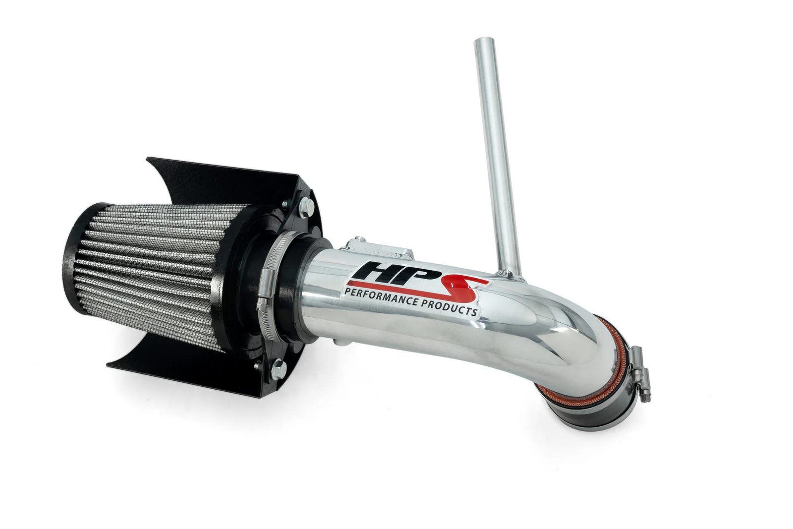 HPS Performance Air Intake Toyota Prius (10-15) Prius V 1.8L L4 (12–17) with Heat Shield - Polished / Black / Red