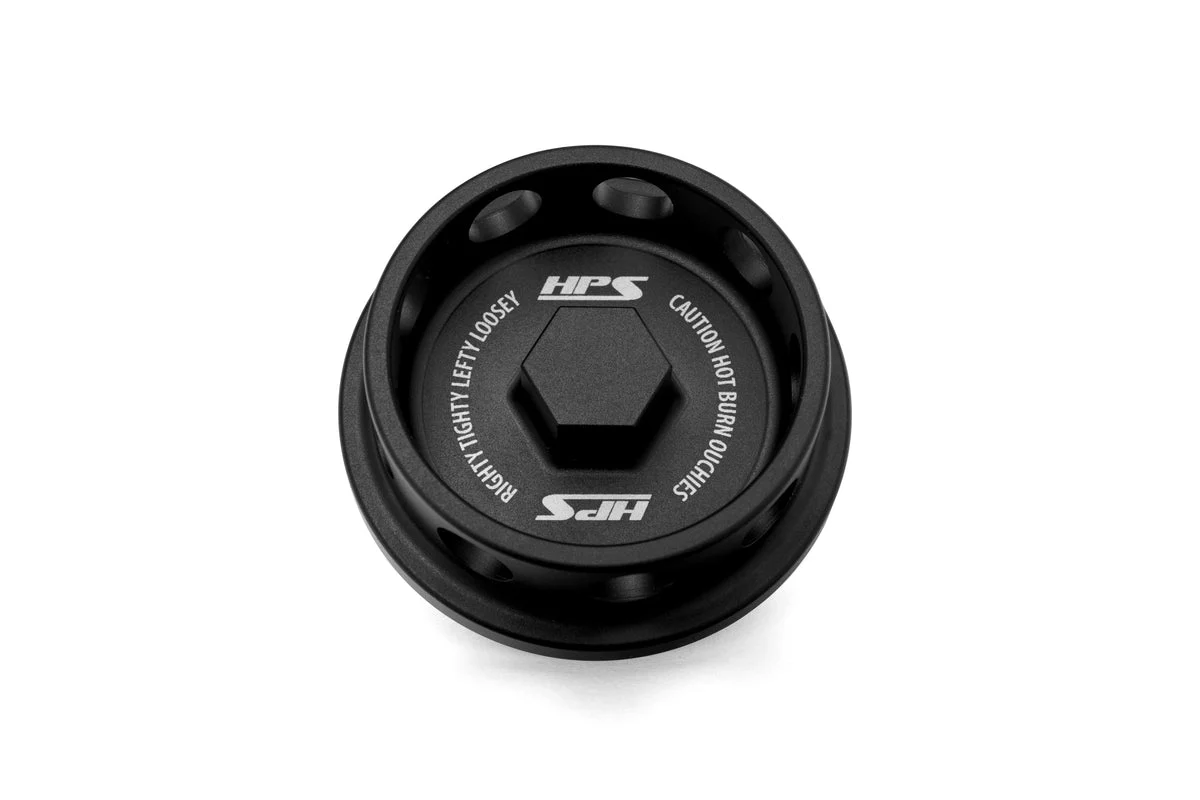 HPS Performance Billet Oil Cap Infiniti G35 G37 Q50 Q60 & Nissan 350Z 370Z Altima Maxima Frontier Pathfinder - Black / Red / Blue - Image 3