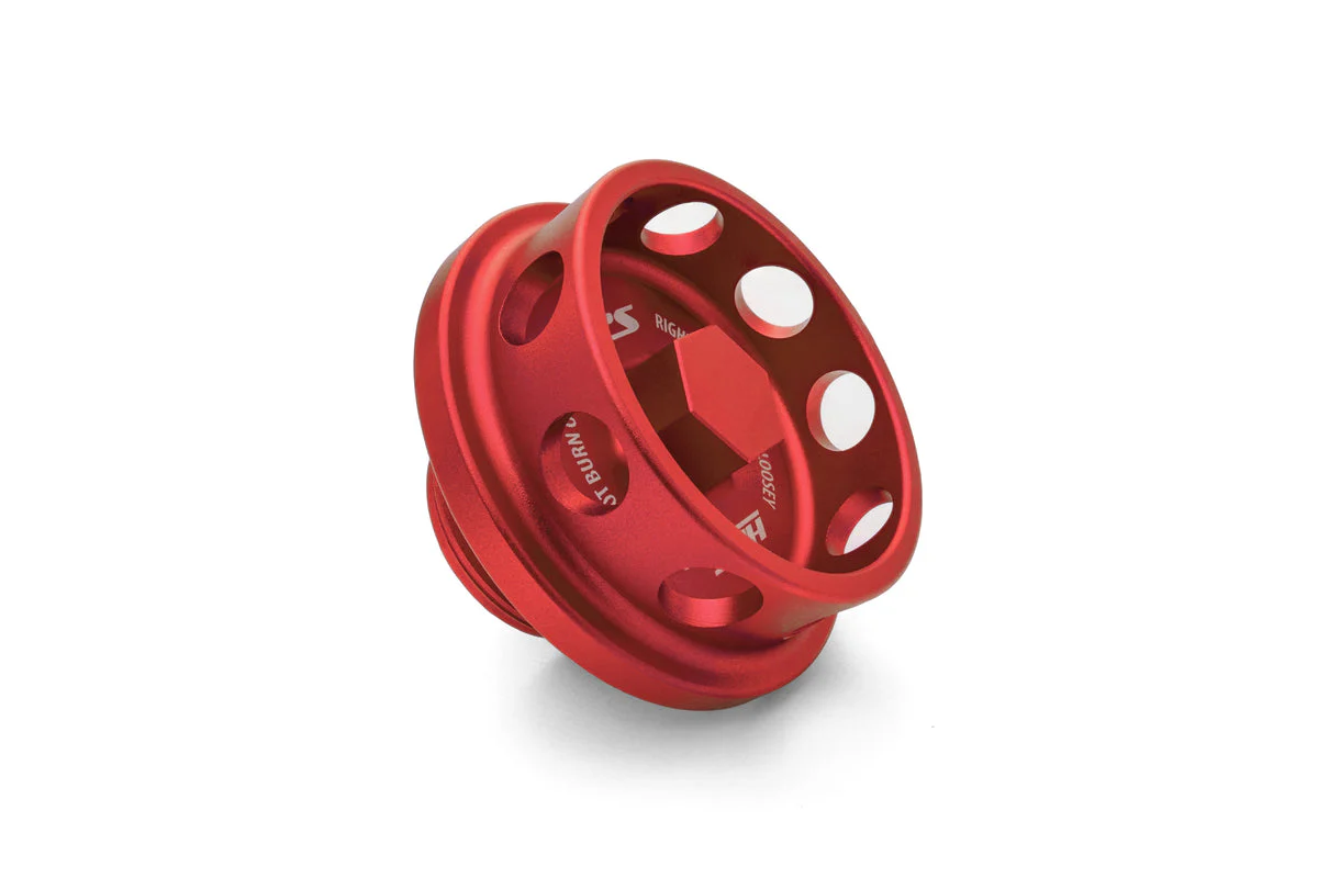 HPS Performance Billet Oil Cap Infiniti G35 G37 Q50 Q60 & Nissan 350Z 370Z Altima Maxima Frontier Pathfinder - Black / Red / Blue - Image 6