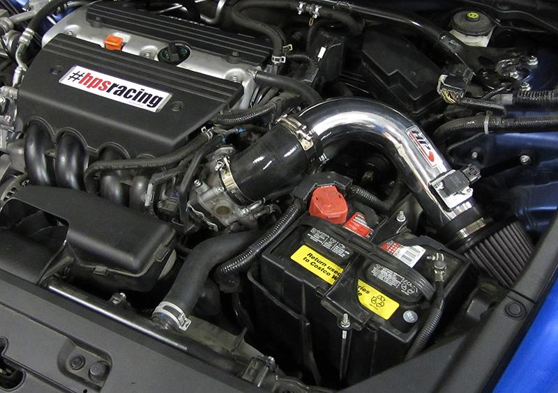 HPS Performance Short Ram Air Intake Honda Accord 2.4L (2008-2012) Blue / Polished / Red / Black - Image 3