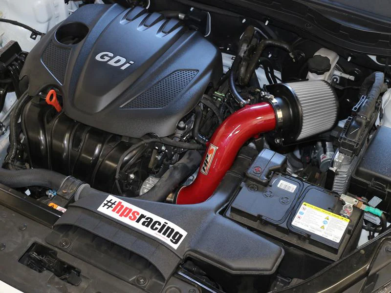 HPS Performance Short Ram Air Intake Kia Optima 2.4L(2011-2015) Blue / Polished / Red / Black - Image 5