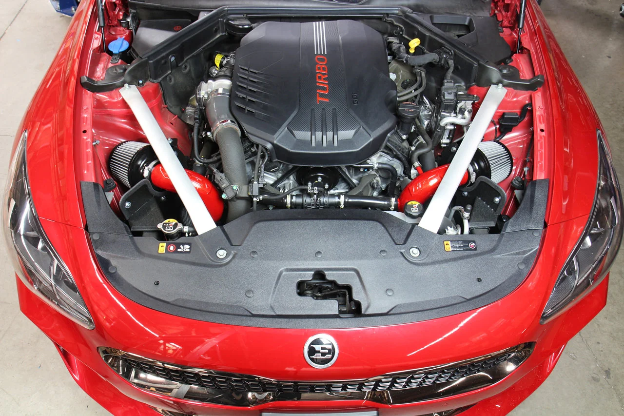 HPS Performance Short Ram Air Intake Kia Stinger 3.3L V6 Twin Turbo (2018-2024) Blue / Polished / Red / Black - Image 3