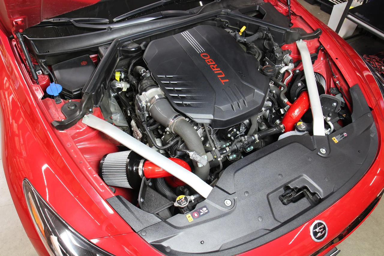 HPS Performance Short Ram Air Intake Kia Stinger 3.3L V6 Twin Turbo (2018-2024) Blue / Polished / Red / Black - Image 6