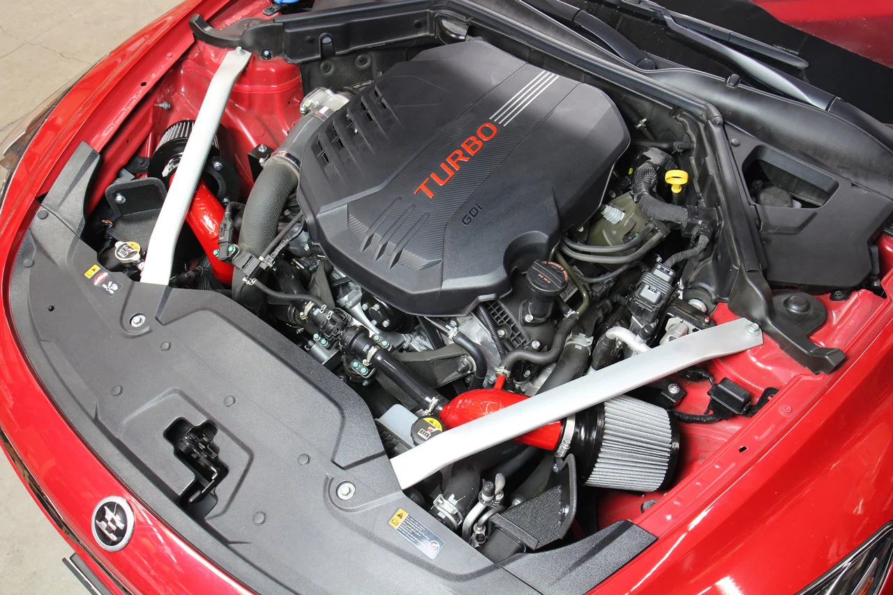 HPS Performance Short Ram Air Intake Kia Stinger 3.3L V6 Twin Turbo (2018-2024) Blue / Polished / Red / Black - Image 7