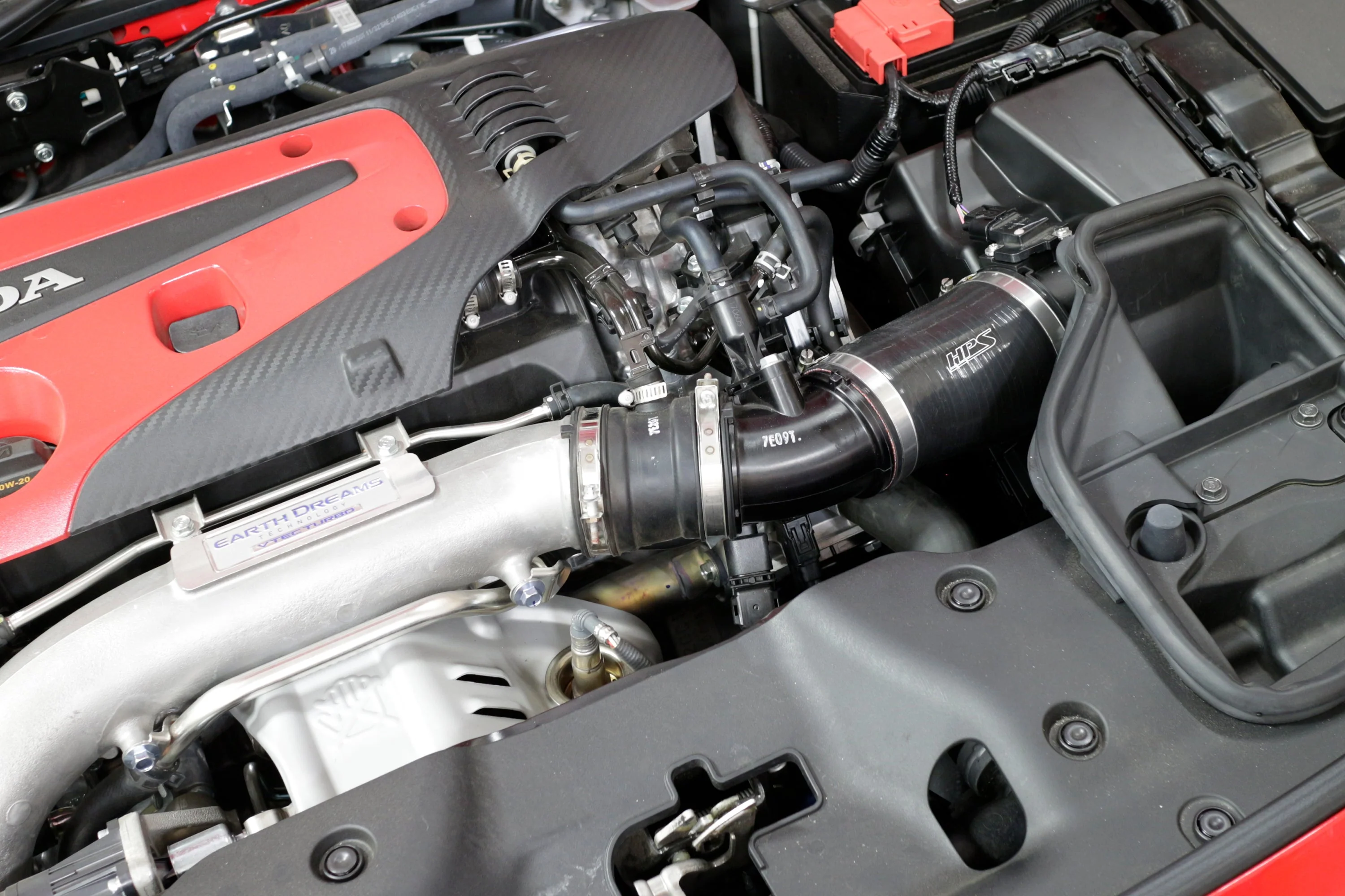 HPS Performance Silicone Air Intake Hose Honda Civic Type R FK8 2.0L (17-21) [Post MAF] Black / Blue / Red - Image 4