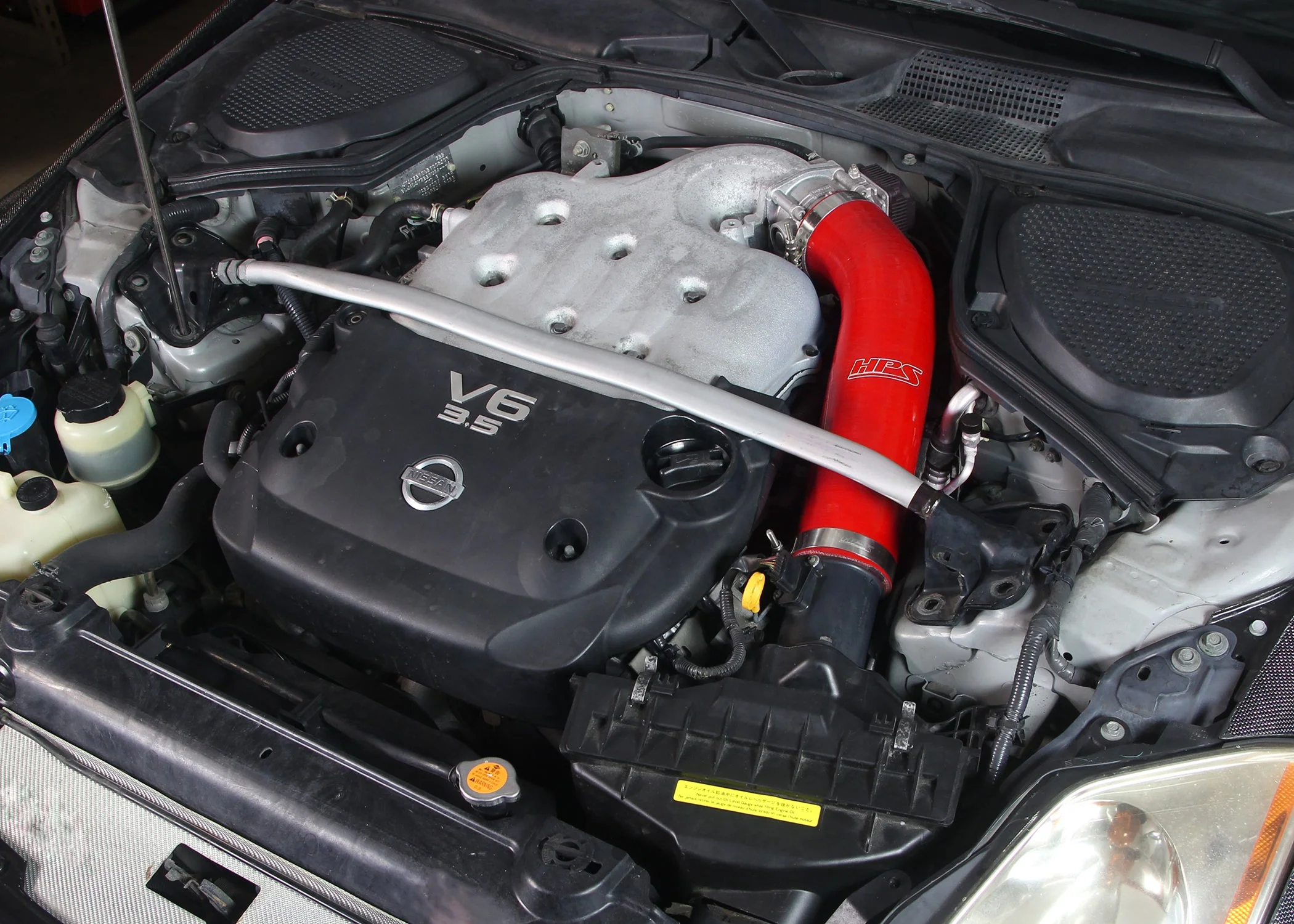 HPS Performance Silicone Air Intake Hose Nissan 350Z 3.5L V6 (2003-2006) [Post MAF] Black / Blue / Red - Image 6