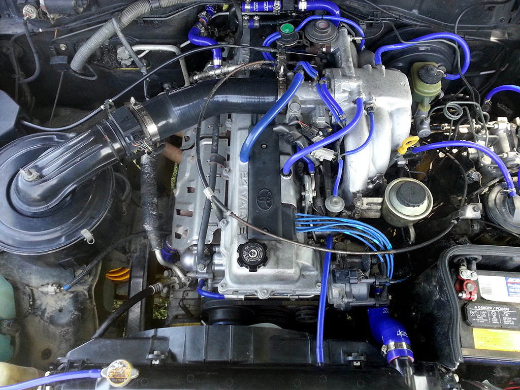HPS Performance Silicone Air Intake Hose Lexus LX450 FJ80 4.5L I6 (1996-1997) [Post MAF] Blue / Red / Black - Image 4