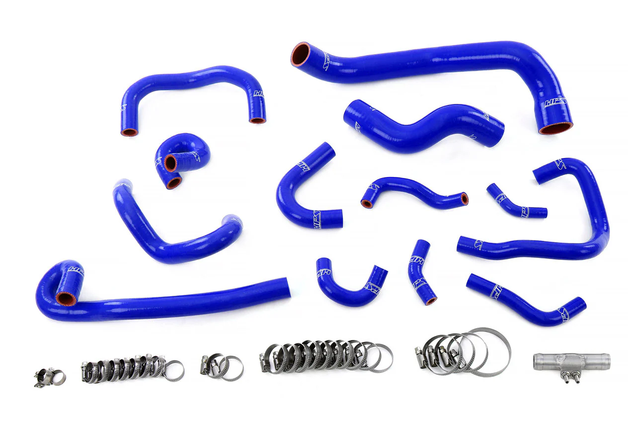 HPS Performance Silicone Coolant Hoses Nissan Skyline GTR R33 RB26 (95-98) [Radiator + Heater + Ancillary + Idle Air Control] Black / Blue / Red - Image 13