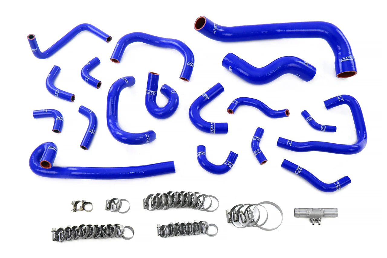 HPS Performance Silicone Coolant Hoses Nissan Skyline GTR R33 RB26 (95-98) [Radiator + Heater + Ancillary + Idle Air Control] Black / Blue / Red - Image 16