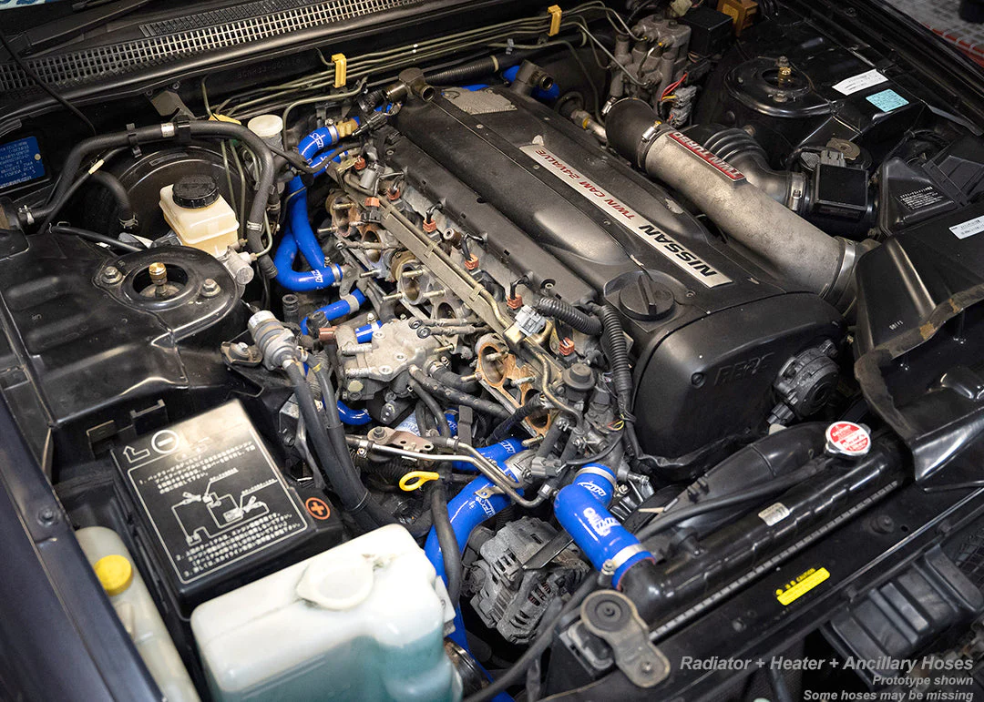 HPS Performance Silicone Coolant Hoses Nissan Skyline GTR R33 RB26 (95-98) [Radiator + Heater + Ancillary + Idle Air Control] Black / Blue / Red - Image 19