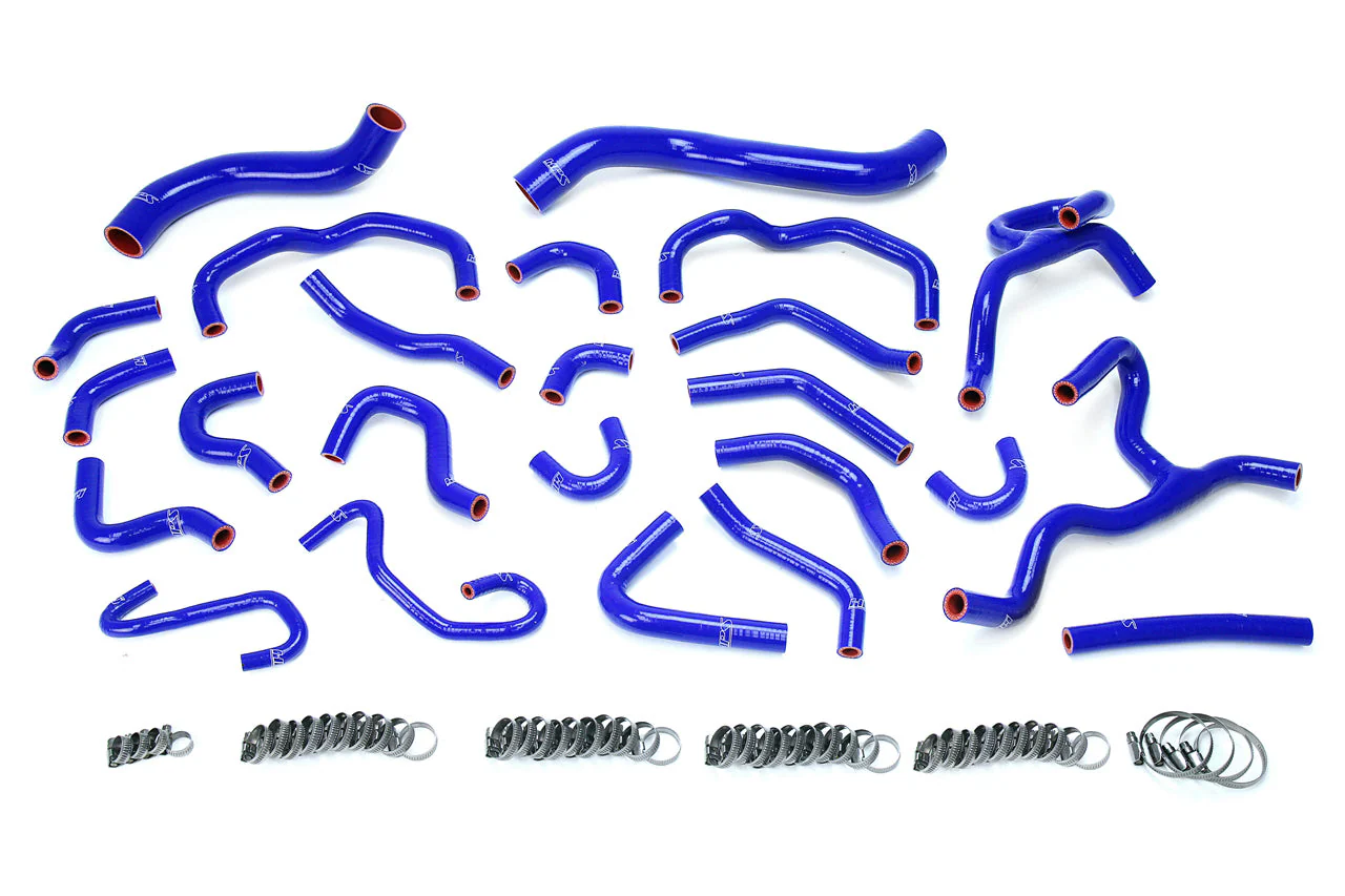 HPS Performance Silicone Coolant Hose Kit Lexus LX570 5.7L V8 (08-16) [Radiator + Heater] Black / Blue / Red