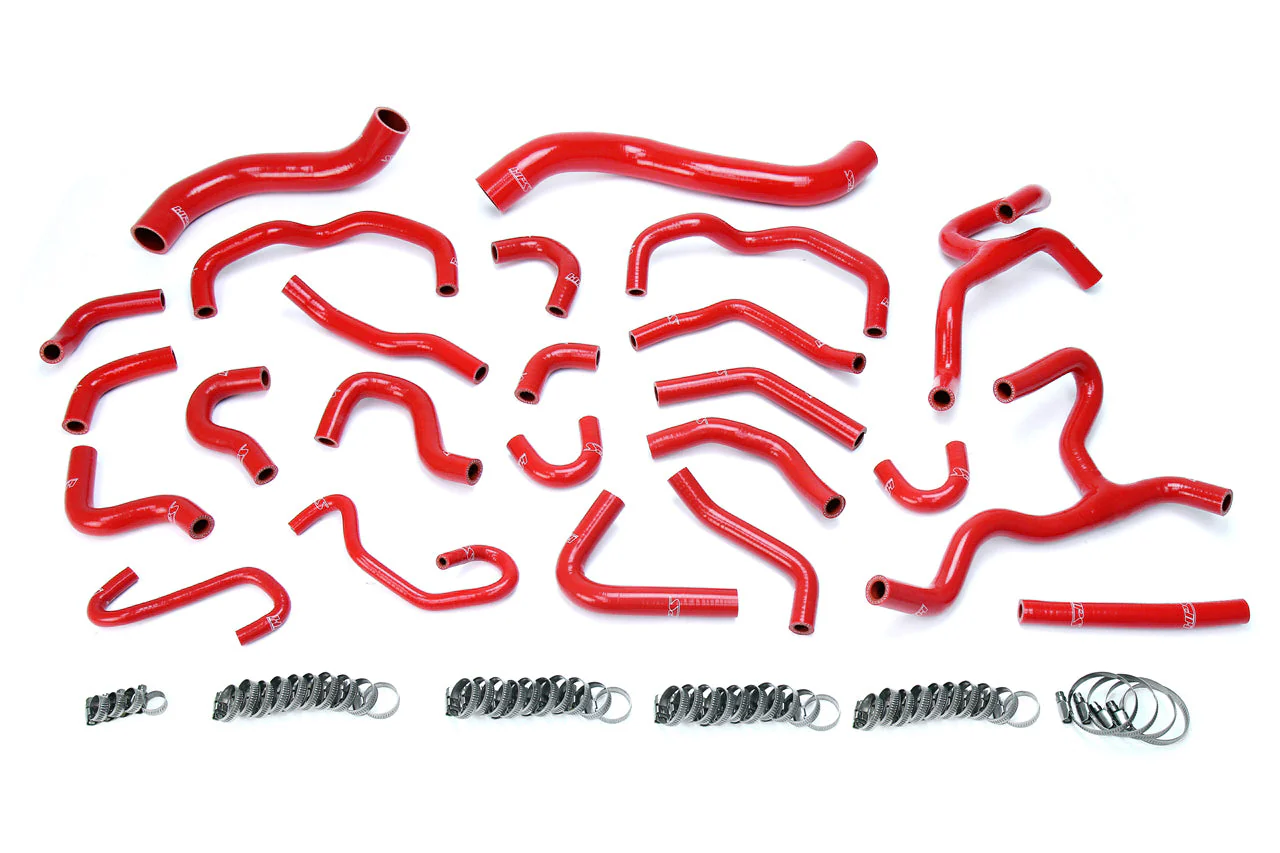 HPS Performance Silicone Coolant Hose Kit Lexus LX570 5.7L V8 (08-16) [Radiator + Heater] Black / Blue / Red - Image 3