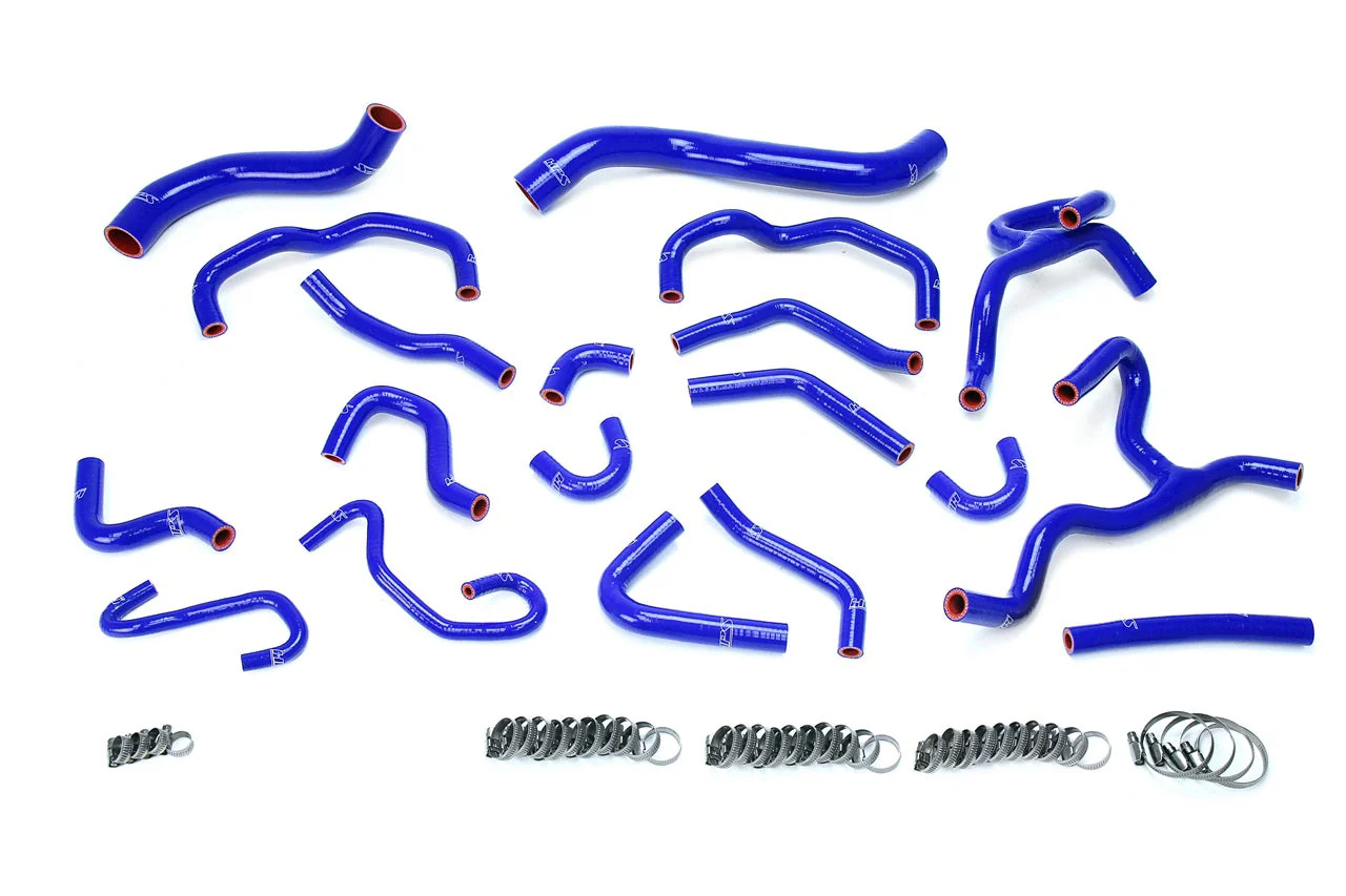 HPS Performance Silicone Coolant Hose Kit Lexus LX570 5.7L V8 (17-20) [Radiator + Heater] Black / Blue / Red