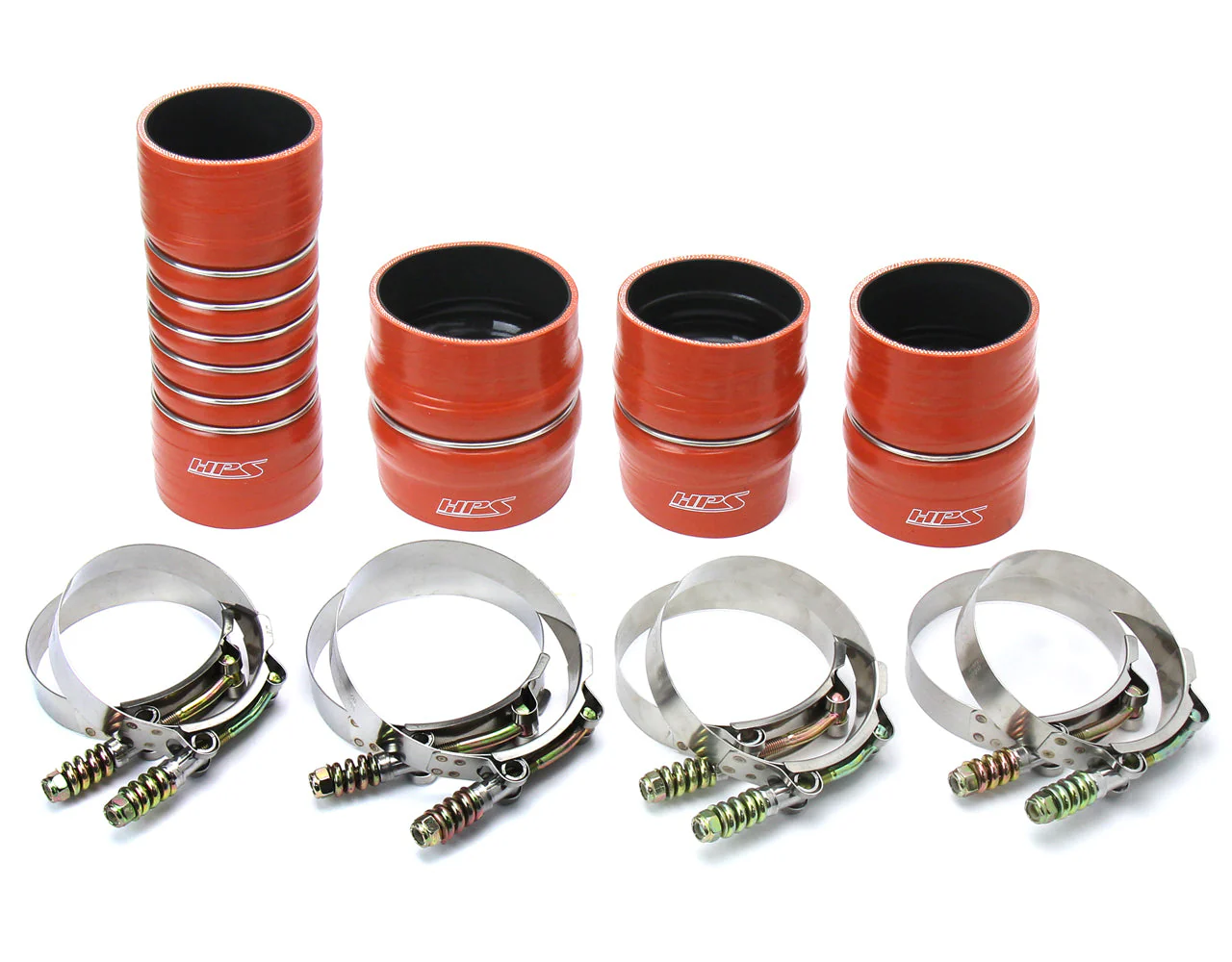 HPS Performance Silicone Intercooler Hoses Dodge Ram Pickup 5.9L Cummins Diesel (07-09) [High Temp Aramid Reinforced Boots Kit] Orange or Black - Image 2
