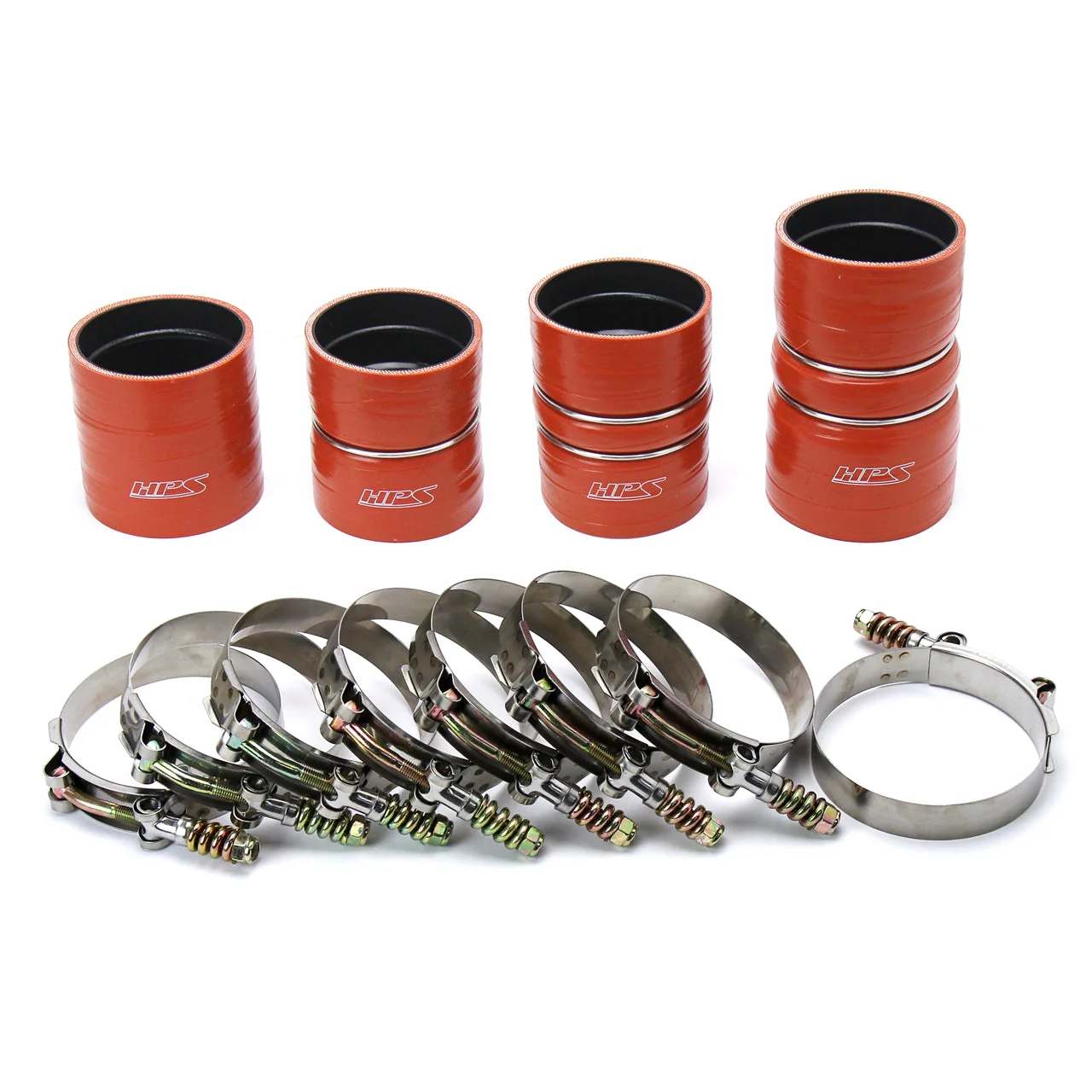 HPS Silicone Intercooler Coupling Ford F250 F350 F450 F550 Superduty 6.4L V8 Powerstroke (08-10) [High Temp Aramid Reinforced Boots Kit] Orange or Black - Image 2