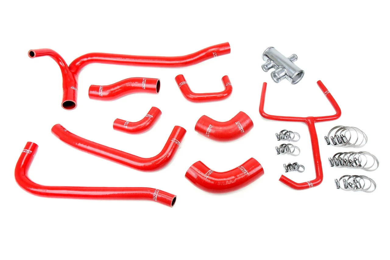 HPS Performance Silicone Radiator Hoses Ford Mustang GT500 5.4L/5.8L Supercharged (07-14) Blue / Black / Red - Image 3
