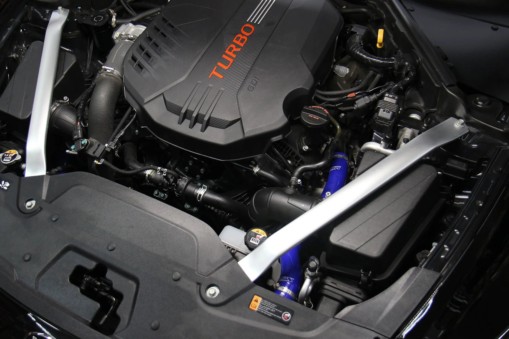 HPS Performance Silicone Radiator Hoses Genesis G70 3.3L V6 Twin Turbo (2019-2022) Blue / Black / Red - Image 4