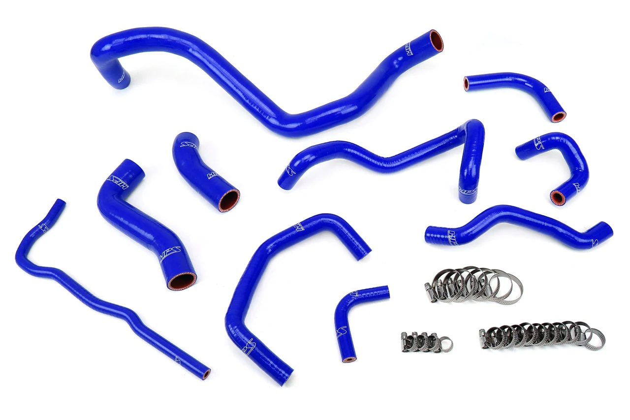 HPS Performance Silicone Hose Kit for VW Golf / GTI MK4 1.8T Turbo Manual Trans (99-06) Radiator or Heater Hoses - Blue / Black / Red