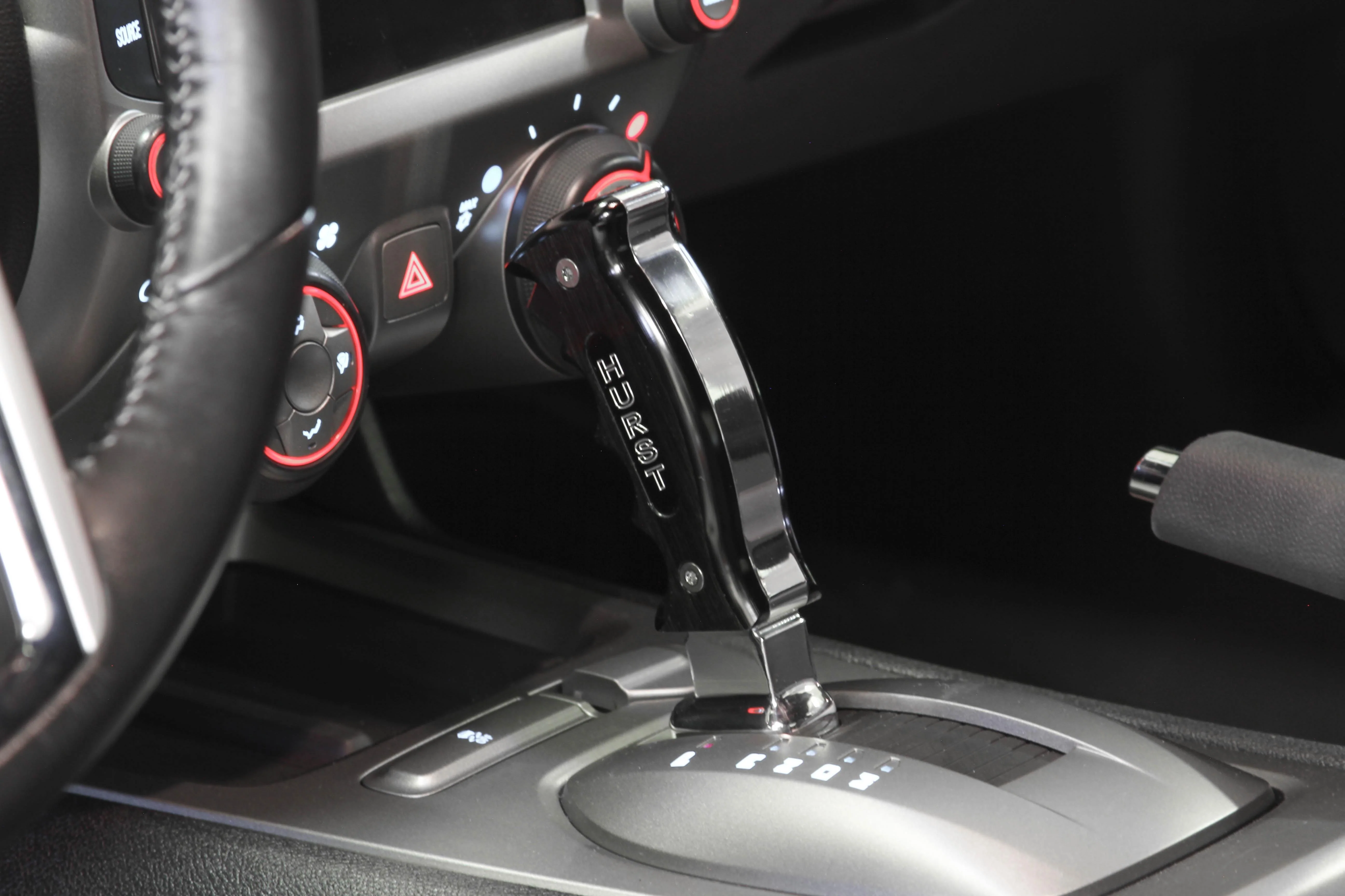 Hurst Billet/ Plus Pistol Grip Auto Shift Handle Chevy Camaro LS/ LT/ SS/ ZL1 (10-15) 5380438 - Black - Image 4
