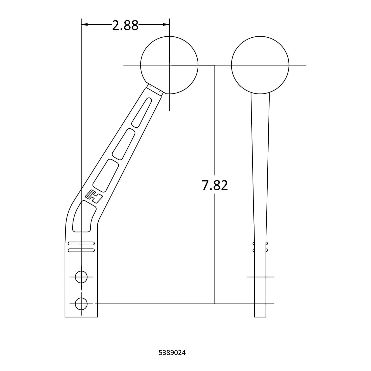 Hurst Billet/ Plus Shifter Stick (8.00-in Tall - 2.88-in Setback) 5389024 - Black/ Machined - Image 6