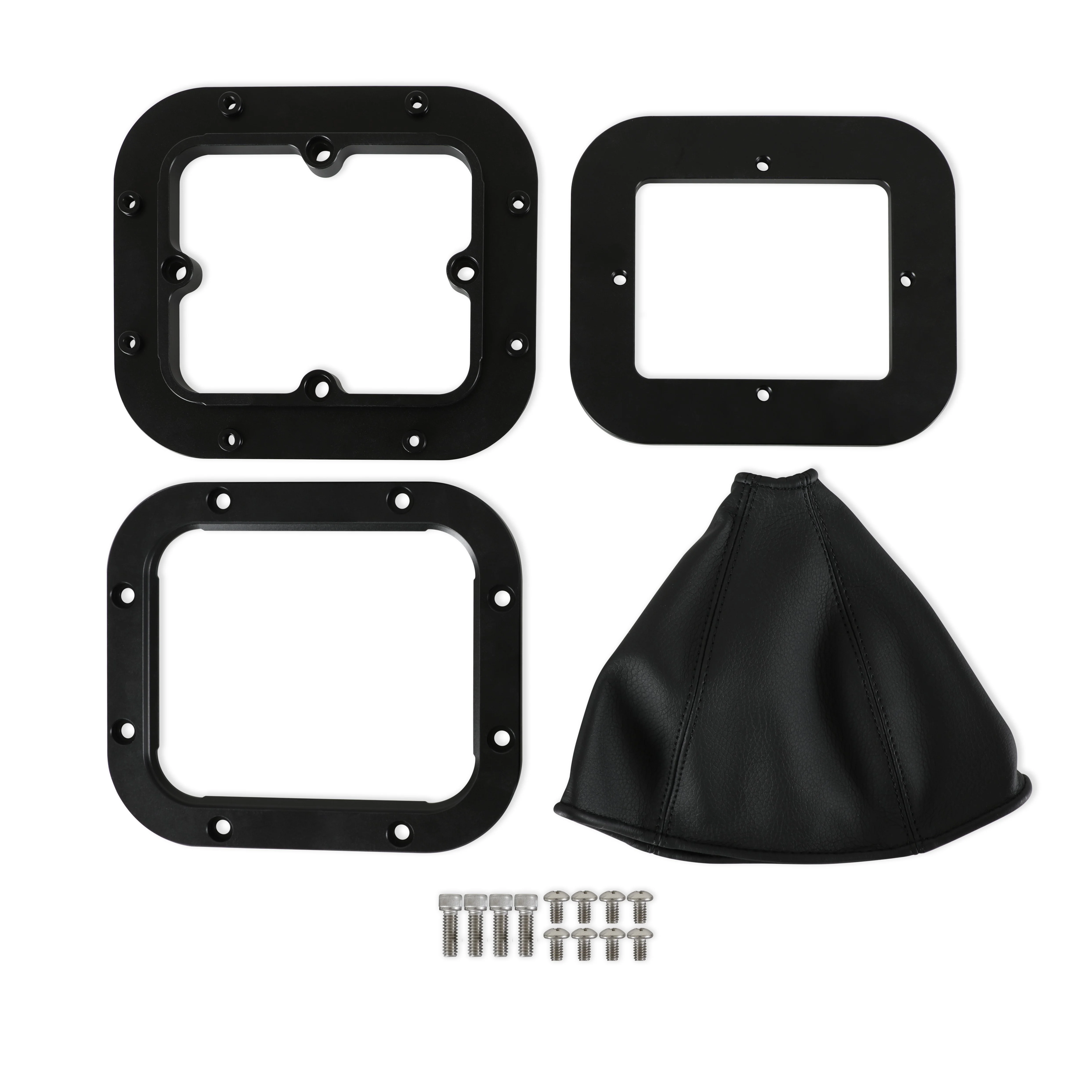 Hurst Billet Shifter Boot & Bezel - Rectangular/ 115500HST - Black Finish