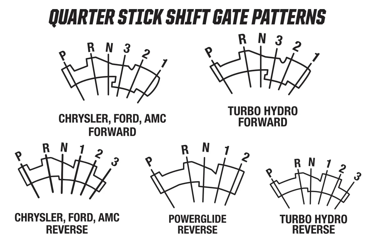 Hurst Quarter Stick Pistol-Grip Race Shifter Chrysler AMC A727/ A904 - FWD Pattern - Image 3
