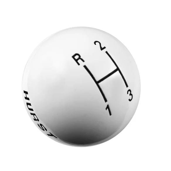 Hurst Shift Knob (3-Speed Upper Left Reverse) [3/8-16 Threads] 1637624 - White
