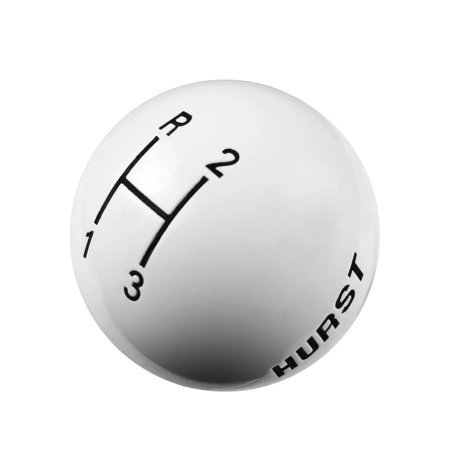 Hurst Shift Knob (3-Speed Upper Left Reverse) [3/8-16 Threads] 1637624 - White - Image 2