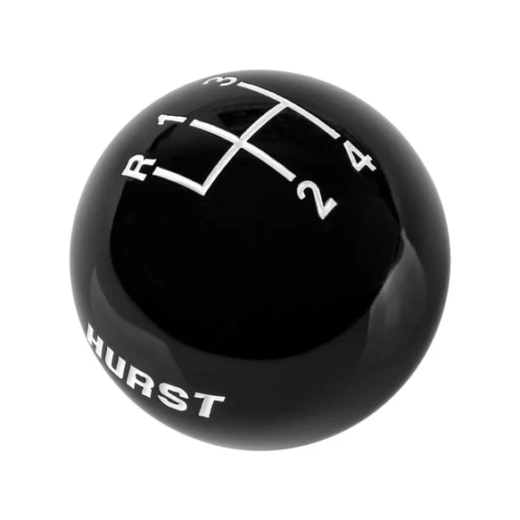 Hurst Shift Knob (4-Speed Upper Left Reverse) [3/8-16 Threads] White or Black/ Hurst Engraved - Image 4
