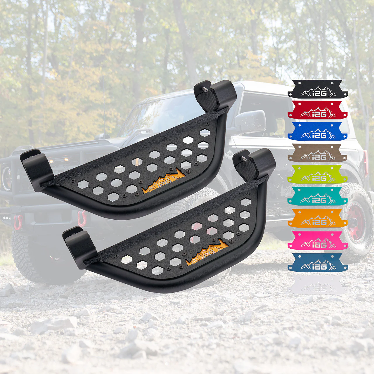IAG Offroad Side Step Add-on for Ford Bronco (2021-2026) EZ-Step with Black Powder Coat Finish - Image 10