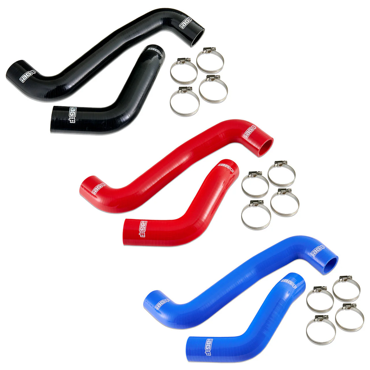IAG Performance Radiator Hose for Subaru WRX (08-14) WRX STI (08-21) Silicone Hose Kit Red / Blue / Black