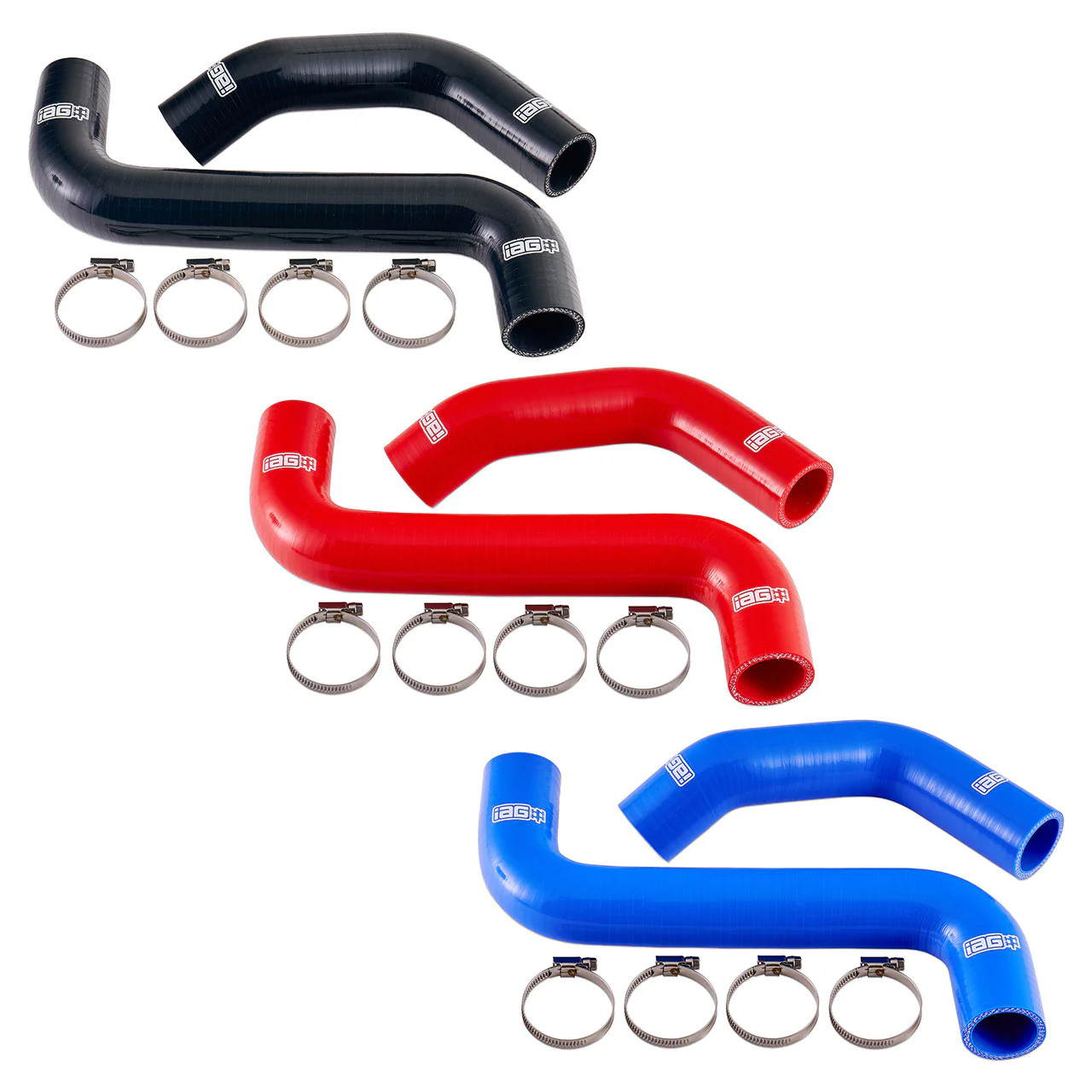IAG Performance Radiator Hose for Subaru WRX (02-07) WRX STI (04-07) Silicone Upper & Lower Kit Red / Blue / Black