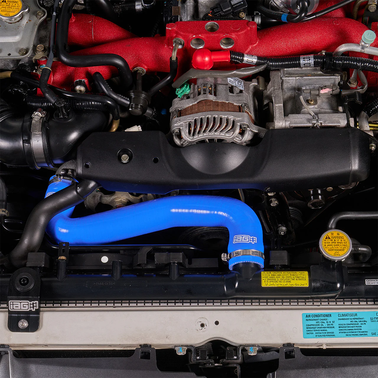 IAG Performance Radiator Hose for Subaru WRX (02-07) WRX STI (04-07) Silicone Upper & Lower Kit Red / Blue / Black - Image 13