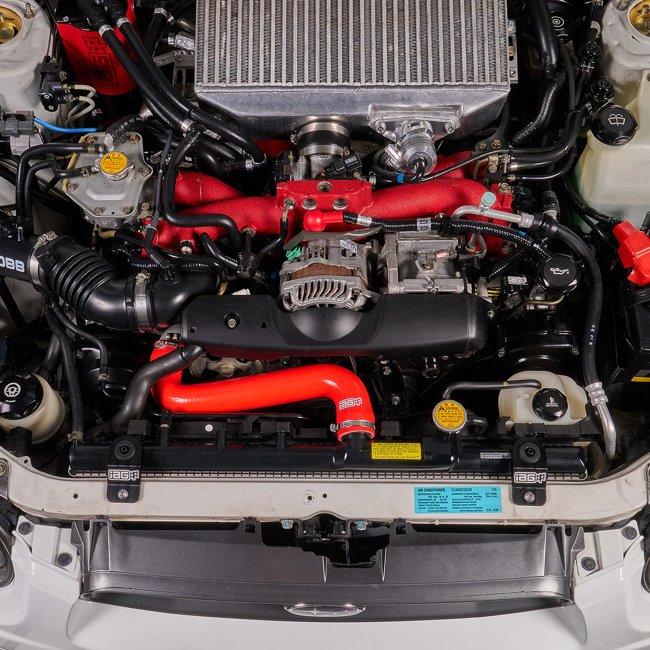 IAG Performance Radiator Hose for Subaru WRX (02-07) WRX STI (04-07) Silicone Upper & Lower Kit Red / Blue / Black - Image 15
