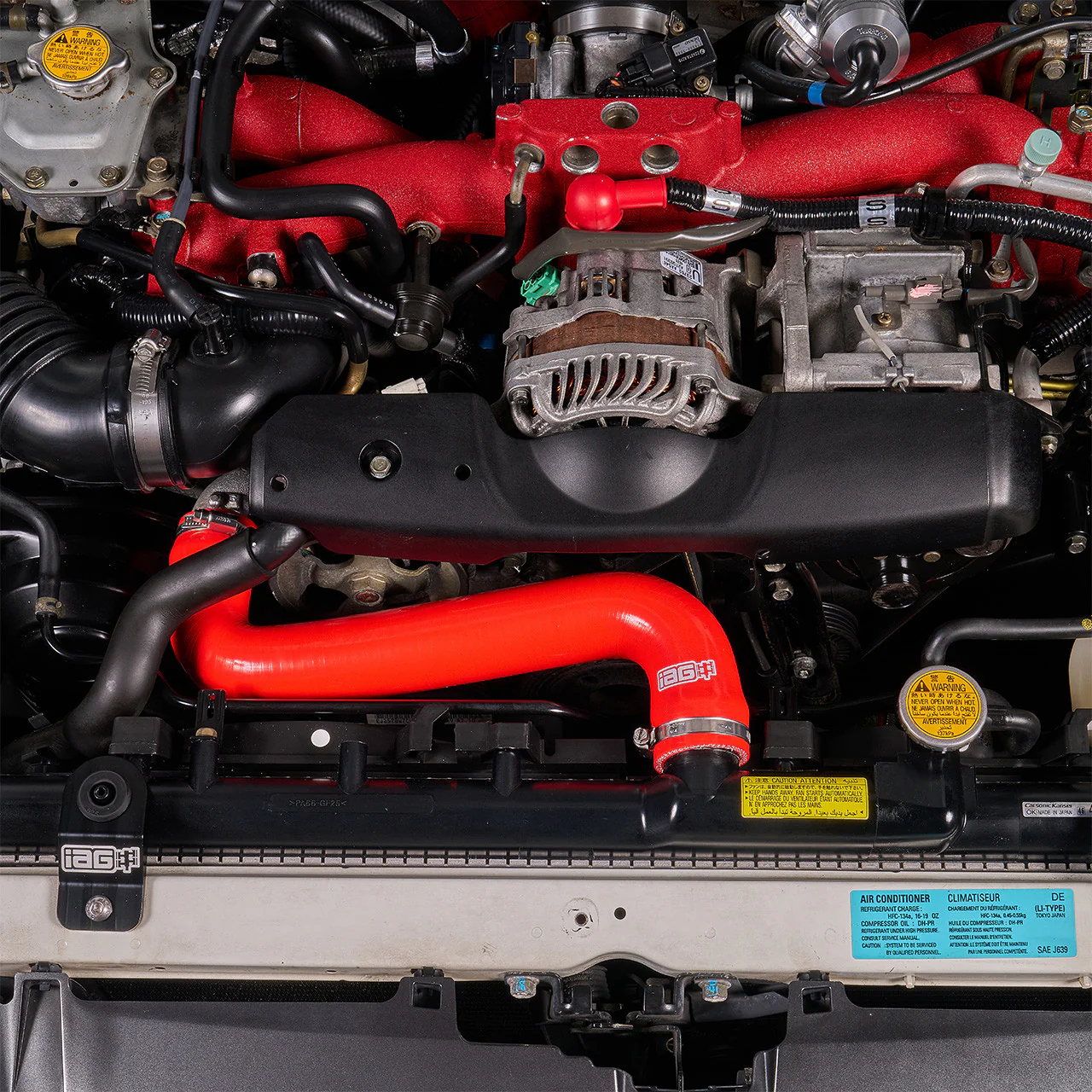 IAG Performance Radiator Hose for Subaru WRX (02-07) WRX STI (04-07) Silicone Upper & Lower Kit Red / Blue / Black - Image 3