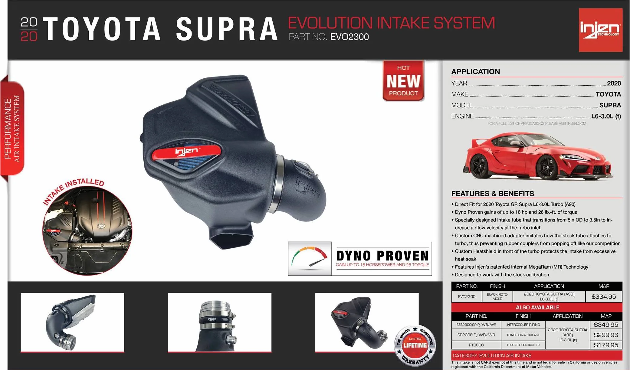 Injen Evolution Air Intake BMW Z4 B58 (2020-2023) EVO2300 - Image 2
