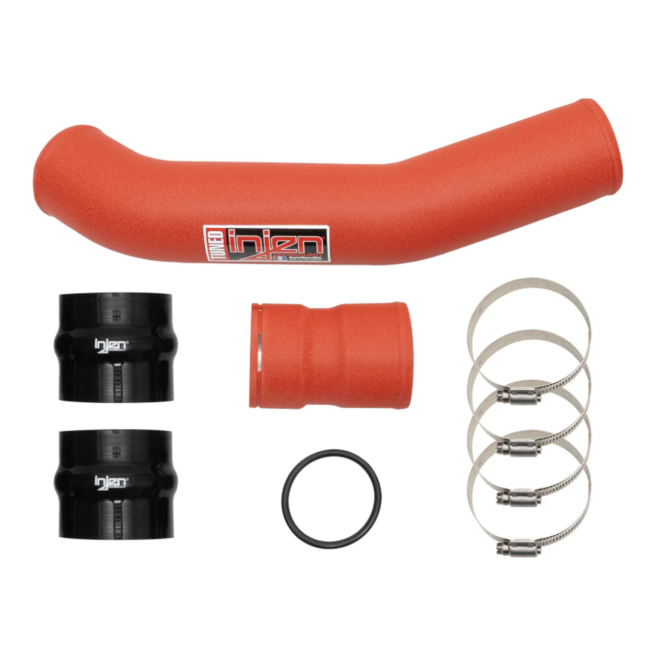 Injen SES Intercooler Pipes Ford F250/ F350/ F450/ F550 6.7L Turbo V8 (2017-2022) Polished/ Black/ Red w/ Hot Side Piping Only - Image 3