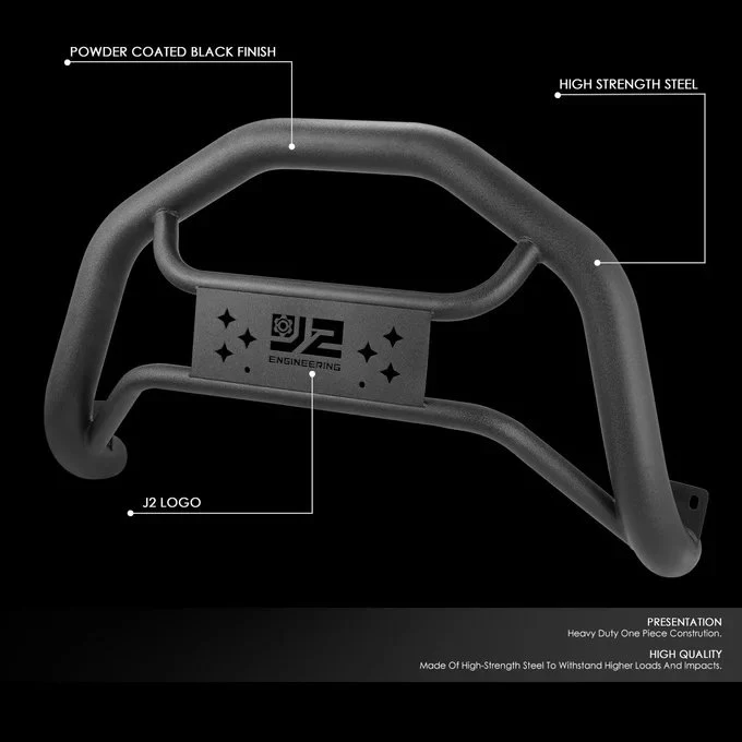J2 Engineering Bull Bar for Dodge Ram (2009-2010) Ram 1500 (2011-2022) Bat Face / Diagonal Slat / Tubular Design - Image 7