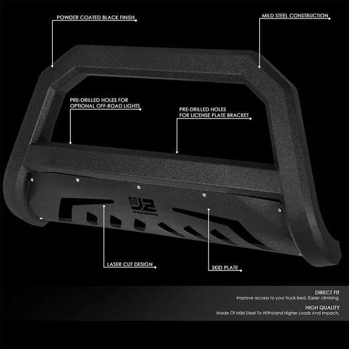 J2 Engineering Bull Bar for Ford F250 / F350 / F450 / F550 Super Duty (1999-2007) Bat Face / Diagonal Slat / Tubular Design - Image 15